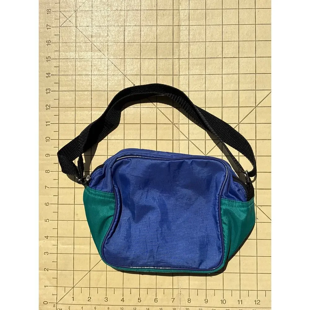Vtg 90s Z Motion small pack insulated lunch box hand bag teal blue